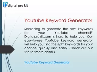Youtube Keyword Generator  Digitalprokit.com