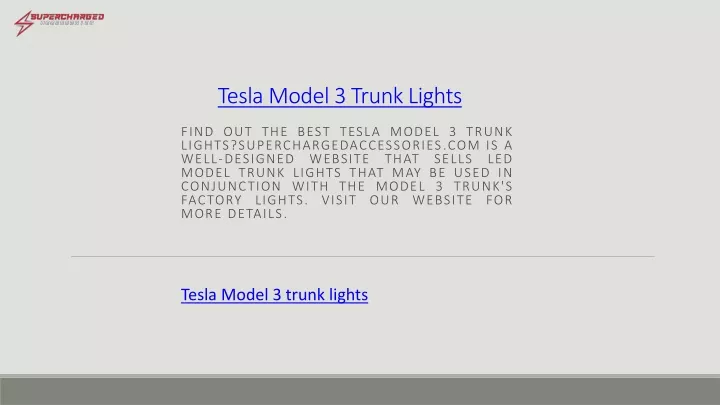 tesla model 3 trunk lights