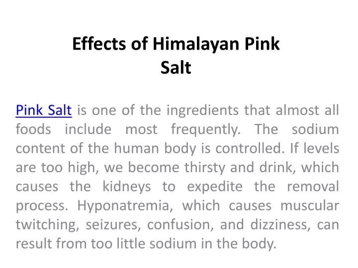 effects of himalayan pink salt