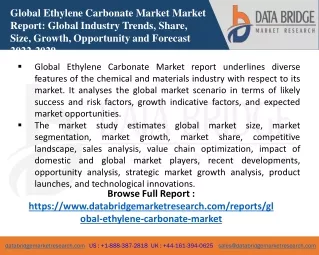 global ethylene carbonate market market report