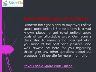 Royal Enfield Spare Parts Online  Storeela.com