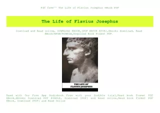Pdf free^^ The Life of Flavius Josephus eBook PDF