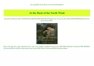 Free [epub]$$ At the Back of the North Wind EBook