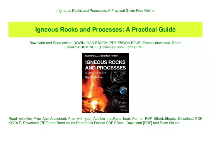 igneous rocks and processes a practical guide