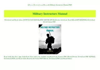 [[F.r.e.e D.o.w.n.l.o.a.d R.e.a.d]] Military Instructors Manual PDF
