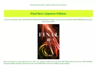 (Download) Final three (Japanese Edition) {read online}