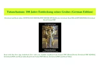 (READ)^ Tutanchamun 100 Jahre Entdeckung seines Grabes (German Edition) Book PDF EPUB