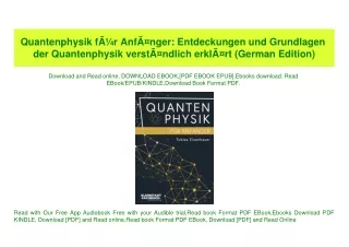(READ-PDF!) Quantenphysik fÃƒÂ¼r AnfÃƒÂ¤nger Entdeckungen und Grundlagen der Quantenphysik verstÃƒÂ¤ndlich erklÃƒÂ¤rt (G