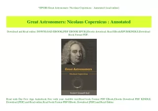 EPUB$ Great Astronomers Nicolaus Copernicus  Annotated {read online}