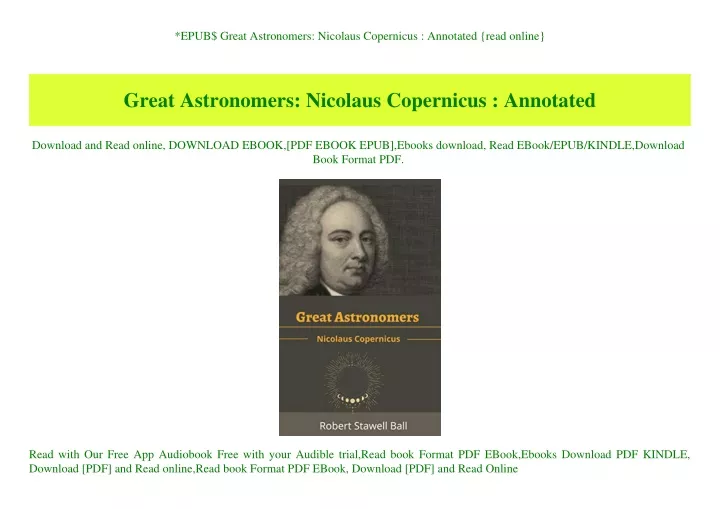 epub great astronomers nicolaus copernicus