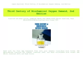 {epub download} Third Century of Biochemical Oxygen Demand  2nd Edition (READ PDF EBOOK)