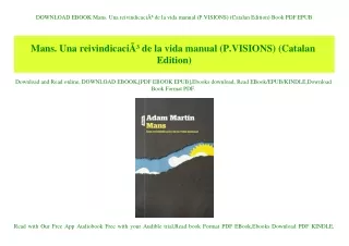 DOWNLOAD EBOOK Mans. Una reivindicaciÃƒÂ³ de la vida manual (P.VISIONS) (Catalan Edition) Book PDF EPUB