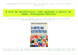 ^#DOWNLOAD@PDF^# A arte da estatÃƒÂ­stica Como aprender a partir de dados (Portuguese Edition) ZIP