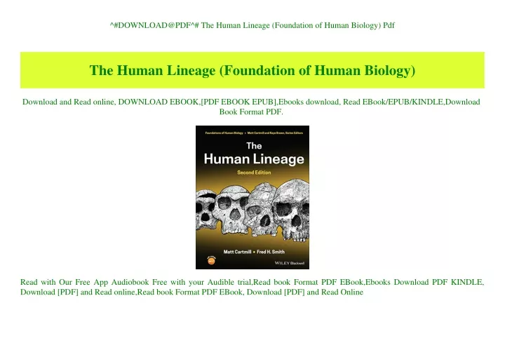download@pdf the human lineage foundation