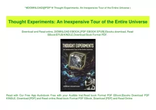 ^#DOWNLOAD@PDF^# Thought Experiments An Inexpensive Tour of the Entire Universe (E.B.O.O.K. DOWNLOAD^