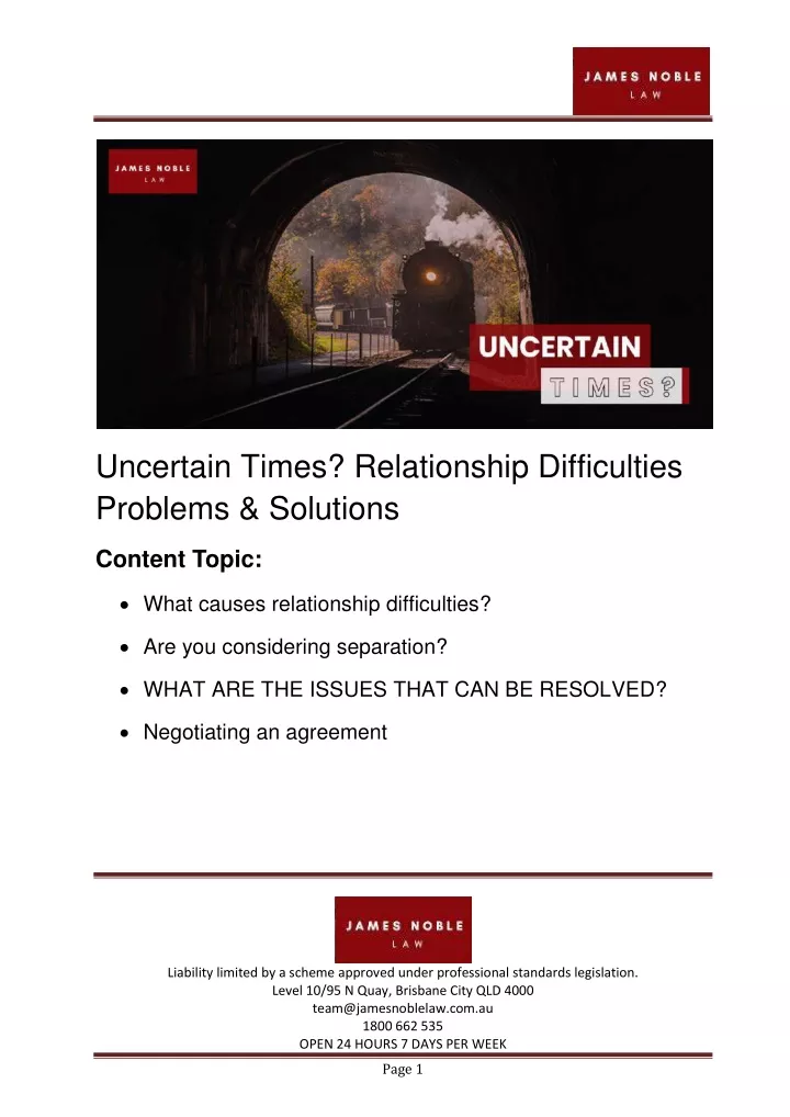 uncertain times relationship difficulties