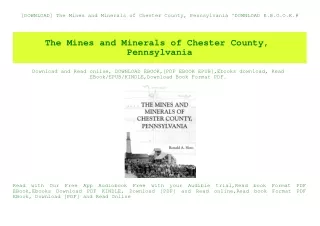[DOWNLOAD] The Mines and Minerals of Chester County  Pennsylvania ^DOWNLOAD E.B.O.O.K.#