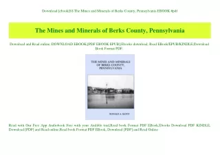 Download [ebook]$$ The Mines and Minerals of Berks County  Pennsylvania EBOOK #pdf