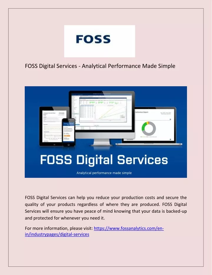 foss digital services analytical performance made