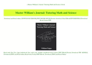 (B.O.O.K.$ Master William's Journal Tutoring Math and Science ebook