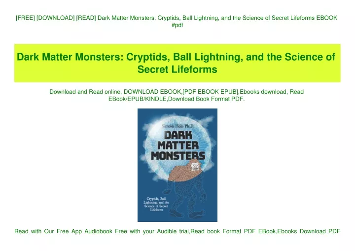 PPT - [FREE] [DOWNLOAD] [READ] Dark Matter Monsters Cryptids Ball ...