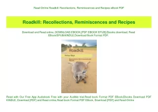 Read Online Roadkill Recollections  Reminiscences and Recipes eBook PDF