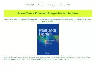 [R.E.A.D] Breast Cancer Essentials Perspectives for Surgeons PDF