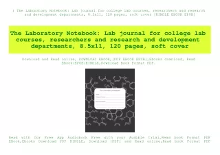 (B.O.O.K.$ The Laboratory Notebook Lab journal for college lab courses  researchers and research and development departm