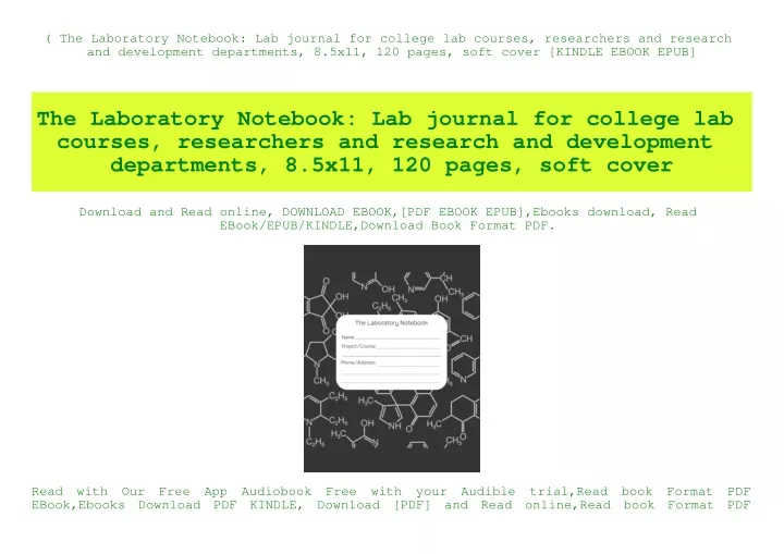 the laboratory notebook lab journal for college