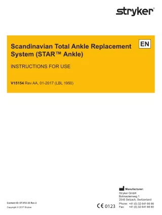Scandinavian Total Ankle Replacement System (STAR™ Ankle) | DJO Global