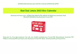 {DOWNLOAD} Bad Dad Jokes 2023 Box Calendar DOWNLOAD @PDF