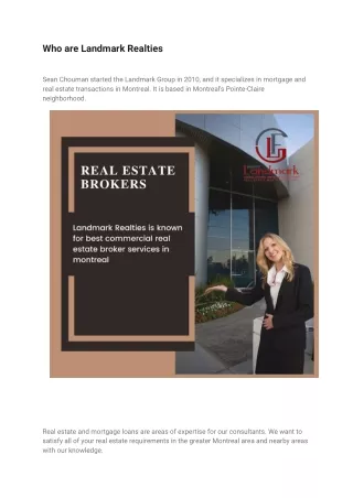Who are Landmark Realties