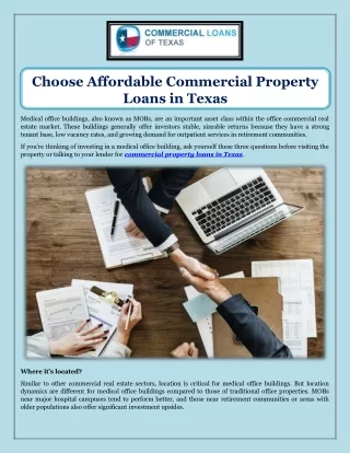 Choose Affordable Commercial Property Loans in Texas