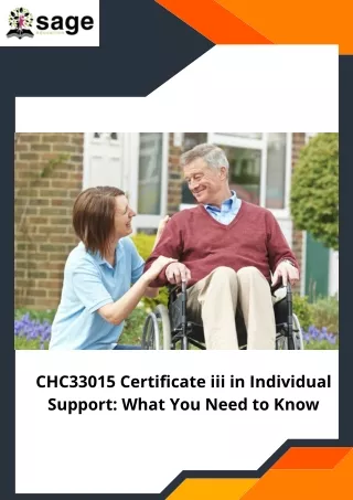 CHC33015 Certificate iii in Individual Support: What You Need to Know