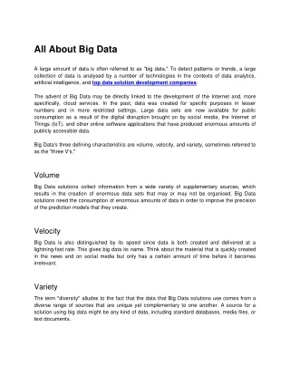 all about big data