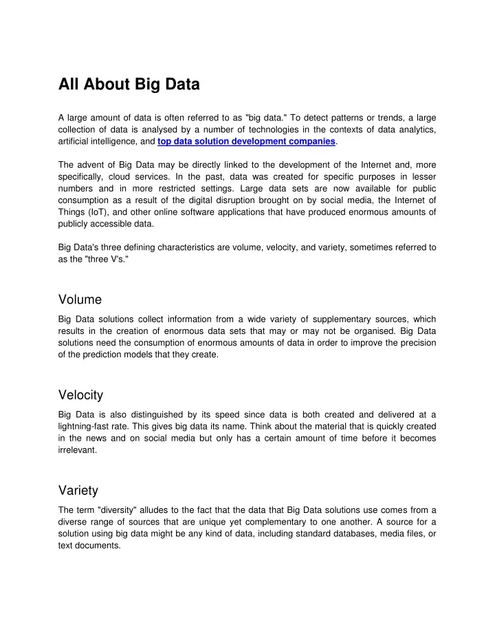 all about big data