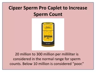 cipzer sperm pro caplet to increase sperm count