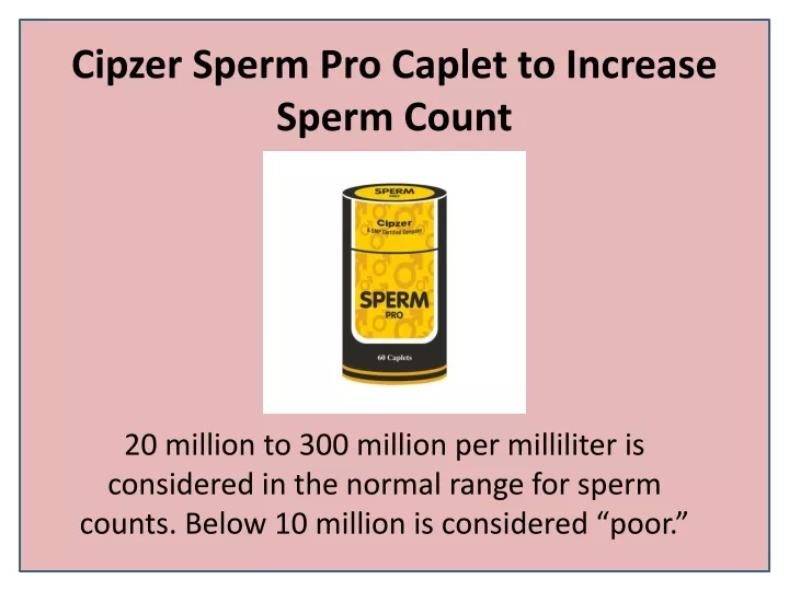 cipzer sperm pro caplet to increase sperm count