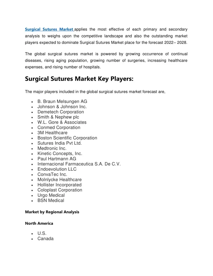 surgical sutures market applies the most