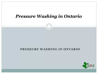 Pressure Washing in Ontario