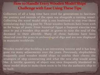 Wooden model ship building