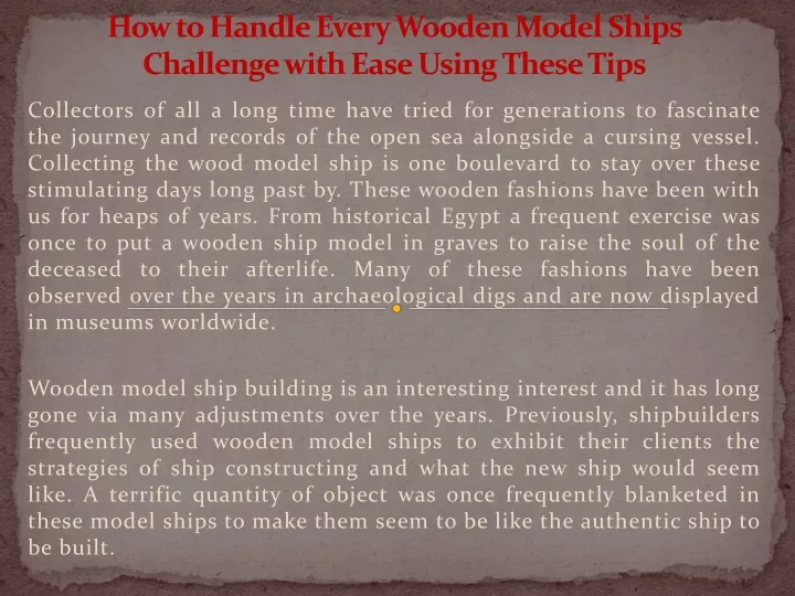 how to handle every wooden model ships challenge with ease using these tips