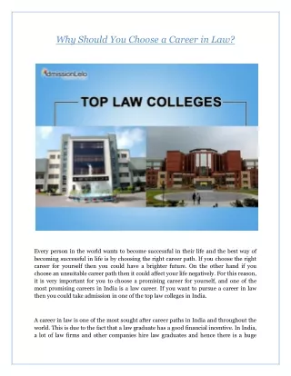Why Should You Choose a Career in Law?