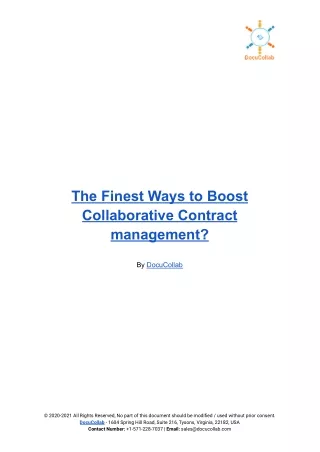 The Finest Ways to Boost Collaborative Contract Management
