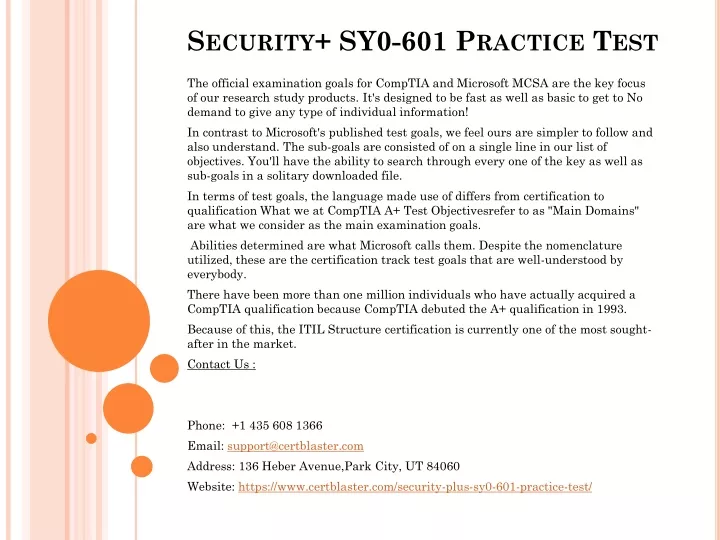 security sy0 601 practice test