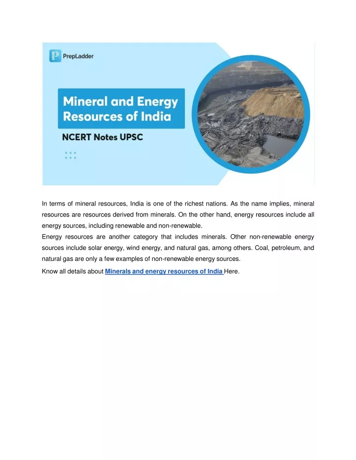 in terms of mineral resources india