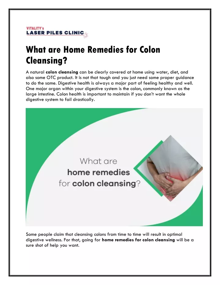 what are home remedies for colon cleansing