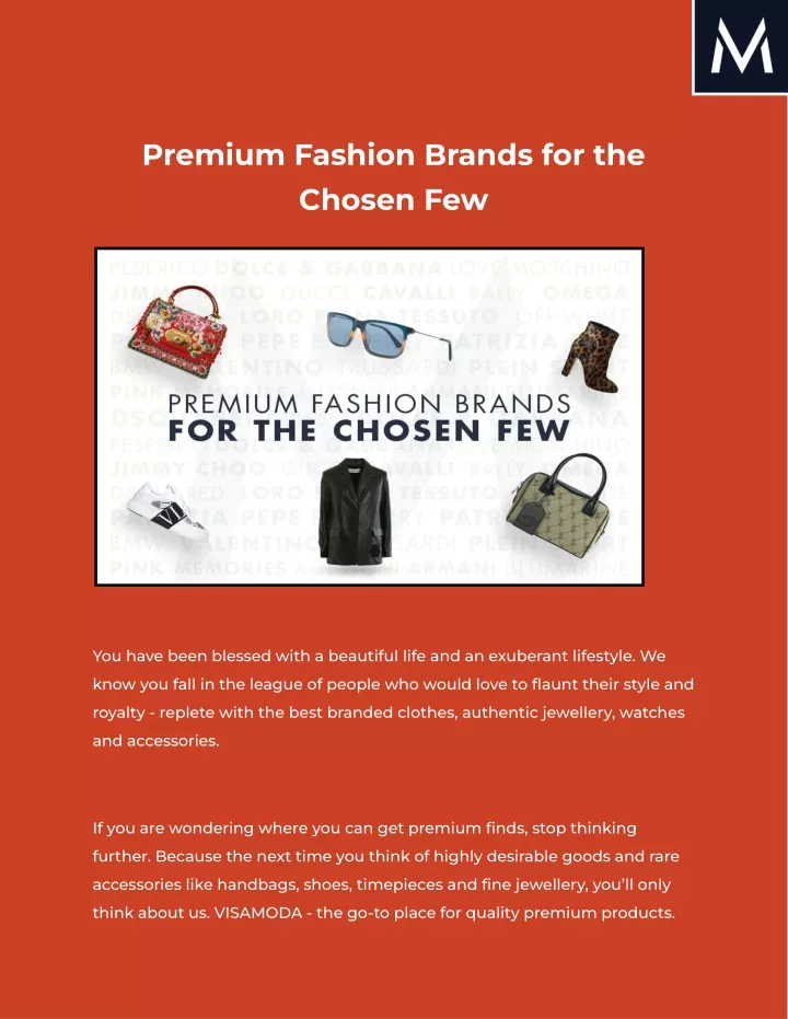 premium fashion brands for the chosen few