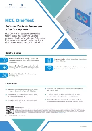 hcl onetest software products supporting a devops