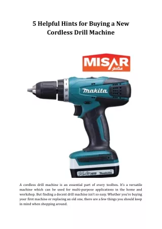 5 helpful hints for buying a new cordless drill
